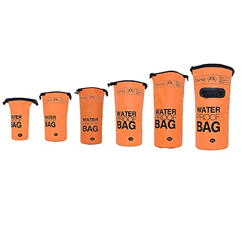 DonDon Dry Bag wasserdichte Tasche 2l, 5l, 10l, 15l, 20l, 30l Pack-Sack Beutel mit Schultergurt - orange 20 Liter