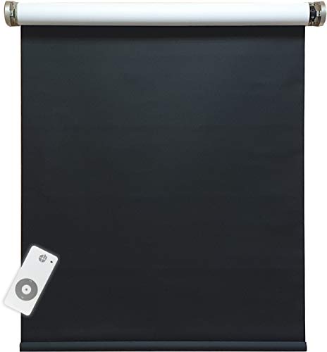 MAßANFERTIGUNG - Elektrisches Verdunklungsrollo, schwarz - Rückseite weiß, 100% Blickdicht,inkl. Motor (Akku) & Sender, (1 ST)