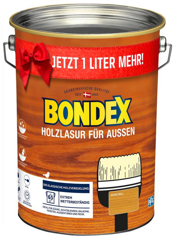 BONDEX HOLZLASUR FÜR AUSSEN Eiche Hell 5 l - 444424