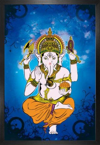 1art1 Spiritualität Poster und MDF-Rahmen - Ganesha, Entferner Der Hindernisse (91 x 61cm)