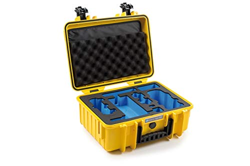 B&W outdoor Cases Typ 4000 Gelb mit DJI Mavic Air 2 Inlay "Koffer für DJI Mavic Air 2 oder DJI Mavic Air 2 Fly More Combo, Smart Controller, bis zu 8 Akkus, charge in case" - Das Original