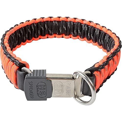 Paracord-Halsband mit ClicLock Sicherheitsverschluss Signalfarbe orange, 55cm Halsumfang