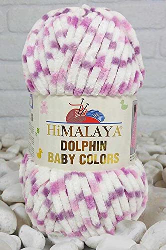 Himalaya Delphin Baby Colors (5er-Pack), 5 x 100 g, super sperriges Himalaya-Garn, Deckengarn, Samtgarn, Strickgarn, Amigurumi-Garn (80419)