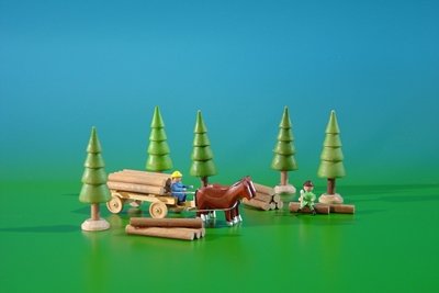 Rudolphs Schatzkiste Miniatur Waldarbeiter, 9-teilig Figurengröße ca 2,6 cm NEU Weihnachtsfiguren Holzfiguren Seiffen Erzgebirge