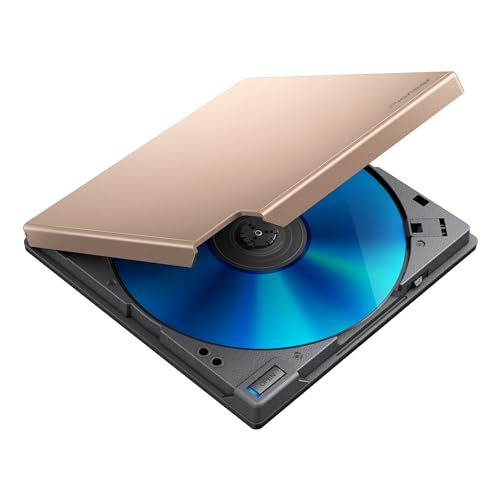 Pioneer Externes Blu-ray-Laufwerk BDR-XD08TG, USB 3.2 Gen1 (USB-Typ-C) / 2.0, schlanker tragbarer BD/DVD/CD-Brenner
