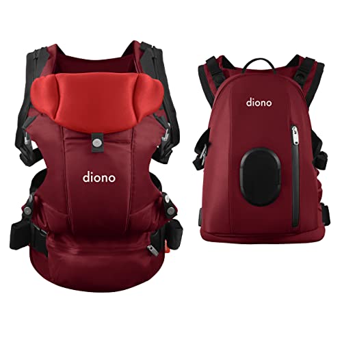 Diono Carus Complete 4-in-1 Child and Baby Carrying System with Detachable Backpack, Red