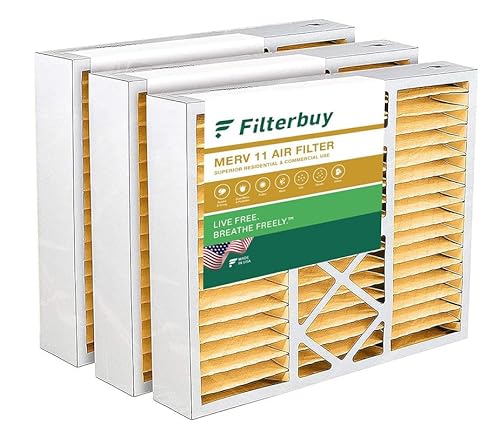 Filterbuy 16 x 20 x 5 Luftfilter MERV 11 Allergenabwehr (3er-Pack), plissierter HVAC AC Ofen-Luftfilter Ersatz für Honeywell FC100A1003 (tatsächliche Größe: 39,5 x 50,7 x 10,9 cm)