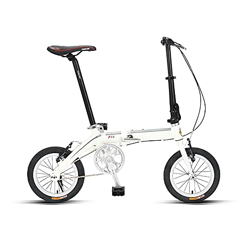 DODOBD 14-Zoll-Faltrad für Erwachsene, Klapprad Dickwandigem Rohrrahmen aus Kohlenstoffstahl, Geeignet FüR Das Fahren Im Freien, Fahrrad mit Variabler Geschwindigkeit für Erwachsene