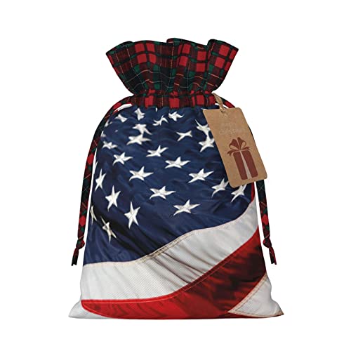 Amerikanische Flagge, 2 Stück, Weihnachtsgeschenktüten mit Kordelzug, Geschenk für Weihnachtsgeschenke, Partydekoration