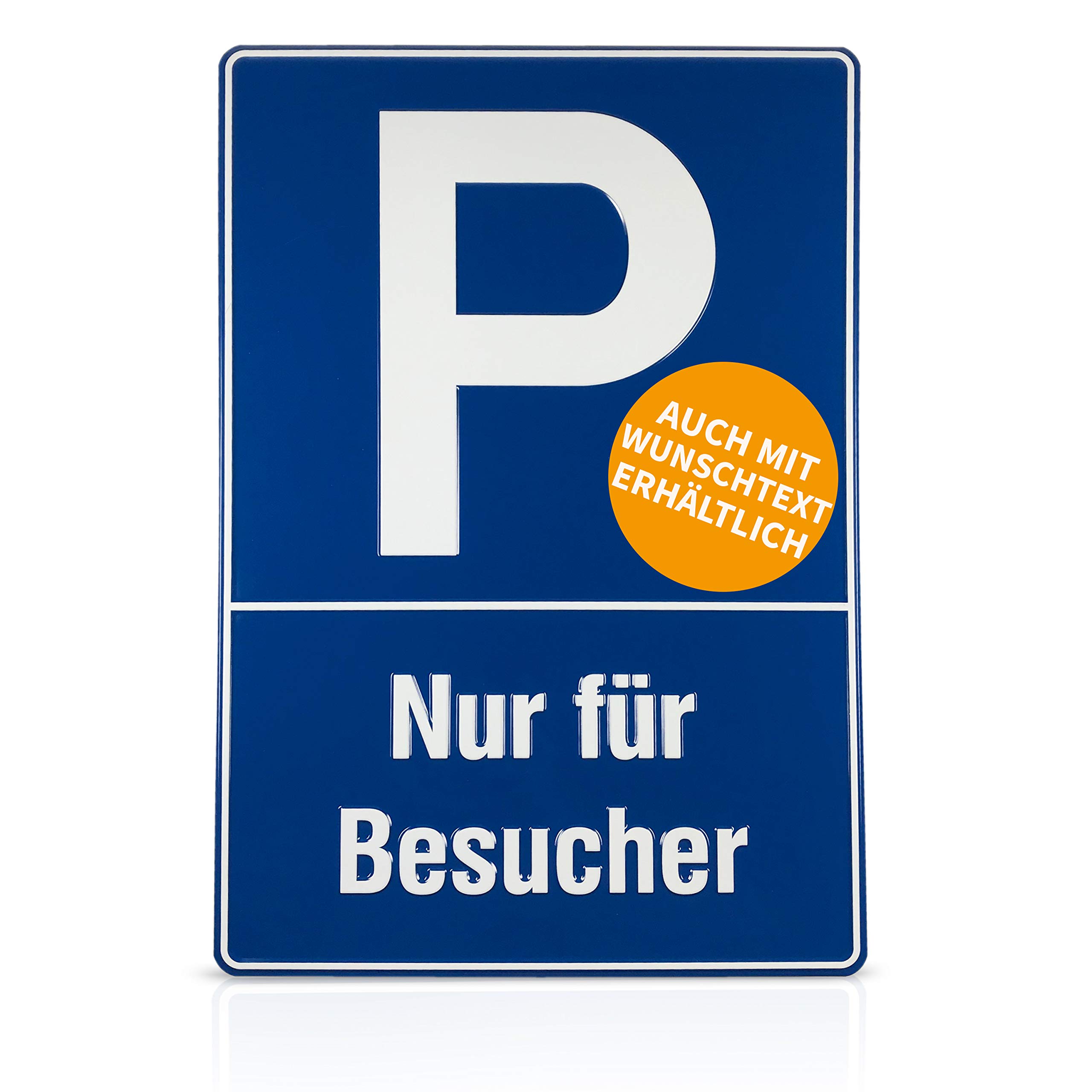 Betriebsausstattung24® Geprägtes Parkplatzschild aus Aluminium | BxH 40,0 x 60,0 cm | Besucherparkplatz