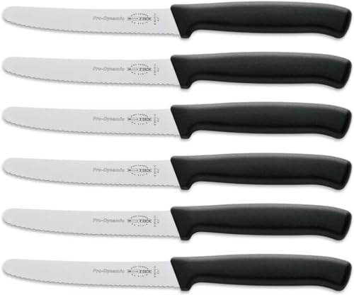 F. DICK Allzweckmesser-Set ProDynamic (6x Messer schwarz mit Klinge 11 cm, Microverzahnung, X55CrMo14 Stahl, nichtrostend, 56° HRC) 85700132