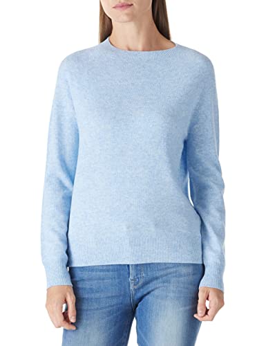 Amazon Brand – HIKARO Women's 100% Merino Wool Sweater Seamless Cowl Neck Long Sleeve Pullover (Snow Blue, Small)