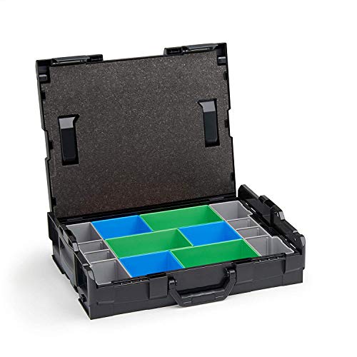 L-BOXX System von Bosch Sortimo | blackline schwarz L Boxx 102 mit Einsatz CD3 | Werkzeugkoffer Verschlüsse anthrazit