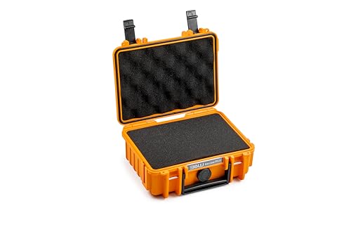 B&W Transportkoffer Outdoor - Typ 500 Orange - mit Würfelschaum - wasserdicht nach IP67 Zertifizierung, staubdicht, bruchsicher und unverwüstlich