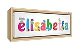 Little Helper Kunstdruck auf gerahmter Leinwand Holz natur, Position personalisierbar mit Namen Mädchen Elisabeth 25 x 63 x 3cm mehrfarbig