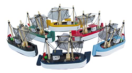 Sea-Club Krabbenkutter Modellschiff Holz B=10cm Maritime Dekoration