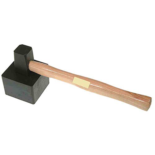 LSR TOOLS 30170150 Plattenlegerhammer eckig 1500g, mit anvulkanisiertem Kopf