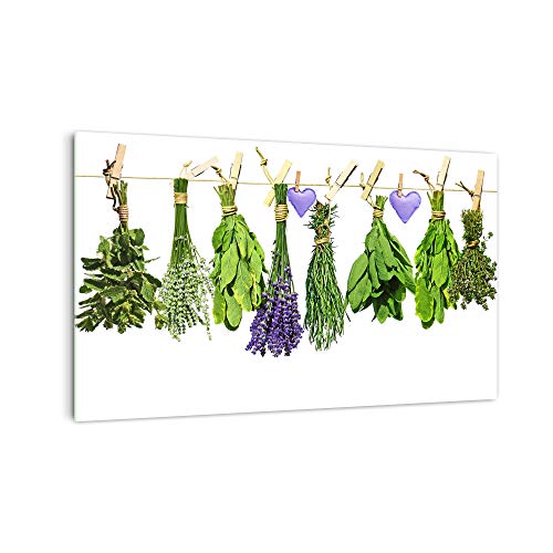 DekoGlas Küchenrückwand 'Kräuter mit Lavendel' in div. Größen, Glas-Rückwand, Wandpaneele, Spritzschutz & Fliesenspiegel