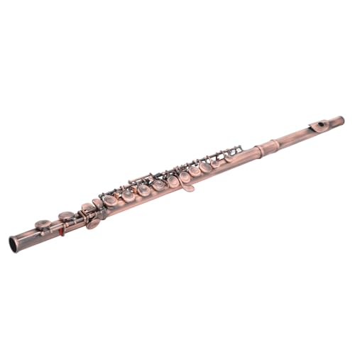 Flöte mit 16 Löchern, Einfach zu Spielen, Hübsches Design, C-Flöte, Präziser Klang für Musik (Rötliche Antik)