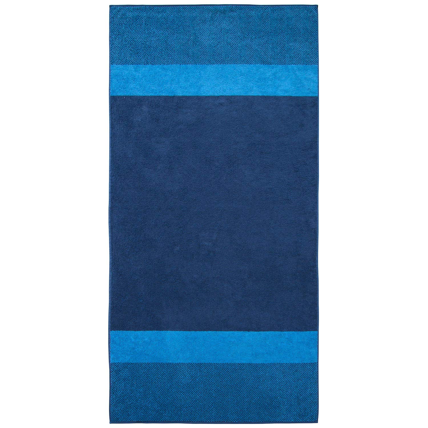 Dyckhoff Saunatuch Two Tone Stripe blau, 100x200 cm
