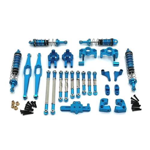 UNARAY Fit for Wltoys 12429 Metall Upgrade Teile Kit Lenkung Montage Link Stange Stoßdämpfer Set 1/12 RC Auto Zubehör (Size : Blue)