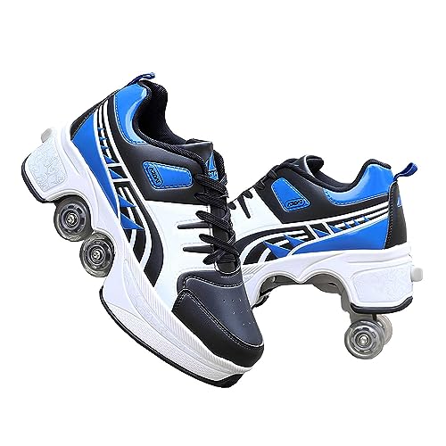 Skates Rollschuhe Schuhe, Automatisch Einziehbare Skate Schuhe, Roller Skate Shoes für Männer Frauen und Kinde, verstellbar Schuhe mit Rollen