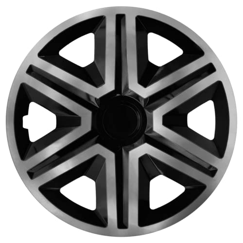 Ohmtronixx Action Radkappen 15 Zoll 4er Set,schwarz/Graphit, Radzierblenden aus ABS Kunststoff