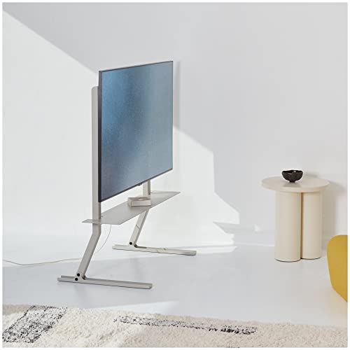 Pedestal Bendy Tall TV Schrank hoch | TV Ständer | TV Lowboard | TV Board im Dänischen Design | Fernsehtisch hoch | TV Standfuss für Wohnzimmer | Fernsehschrank | TV Tisch (Grau)