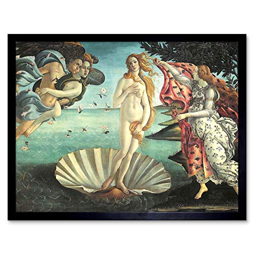Wee Blue Coo Painting Sea Shell Goddess Birth Venus Botticelli Art Print Framed Poster Wall Decor Kunstdruck Poster Wand-Dekor-12X16 Zoll
