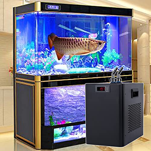 thickvalley Aquarienkühler, 1/10 HP 160L / 300L / 500L / 1000L Hydrokultur-Wasserkühler mit HD-Display-Temperatureinstellung und eingebautem Lüfter, für die Fisch-Axolotl-Korallen-Garnelenzucht,160L