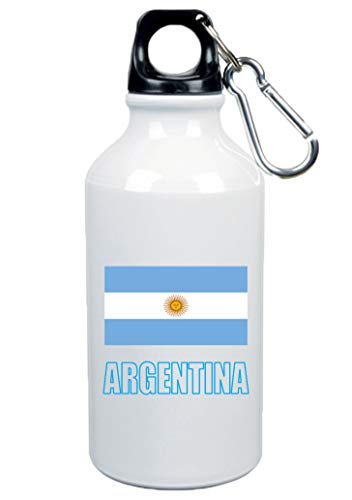 Tipolitografia Ghisleri Trinkflasche Argentinien Flagge 500 ml Aluminium9 mit Karabiner - Sport Freizeit, Picknick, Schule, Kind