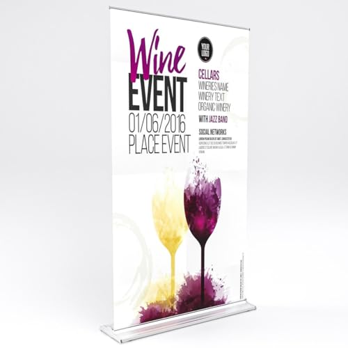 GGMMÖBEL AlaBama | Roll Up Banner | Alu Silber | 85x200cm | Premium+ | Display Werbebanner