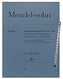 Konzertstücke op.113 und op.114 für Klarinette, Bassetthorn (2 Klarinetten) und Klavier - [Noten/Sheetmusic] Komponist : Mendelssohn-Bartholdy, Felix - mit Musik Bleistift