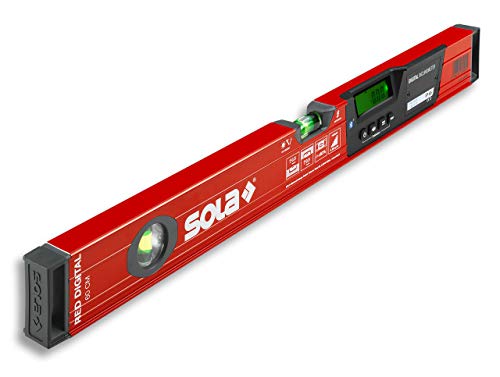 SOLA - RED 60 digital - digitale Wasserwaage 60cm mit Bluetooth - Wasserwaage digital mit LCD - Fernsteuerung über Smartphone und App - Neigungsmesser digital - IP65 - -