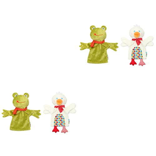 Handpuppe Kleinkind Babypuppe Babys Puppen Baby Tierspielzeug Baby Kleinkind Spielzeug Tiere Spielzeug Spielzeug for Kinder Welpen Fingerpuppe Eltern-Kind-Baumwolle (Color : Green White*2pcs, Size :