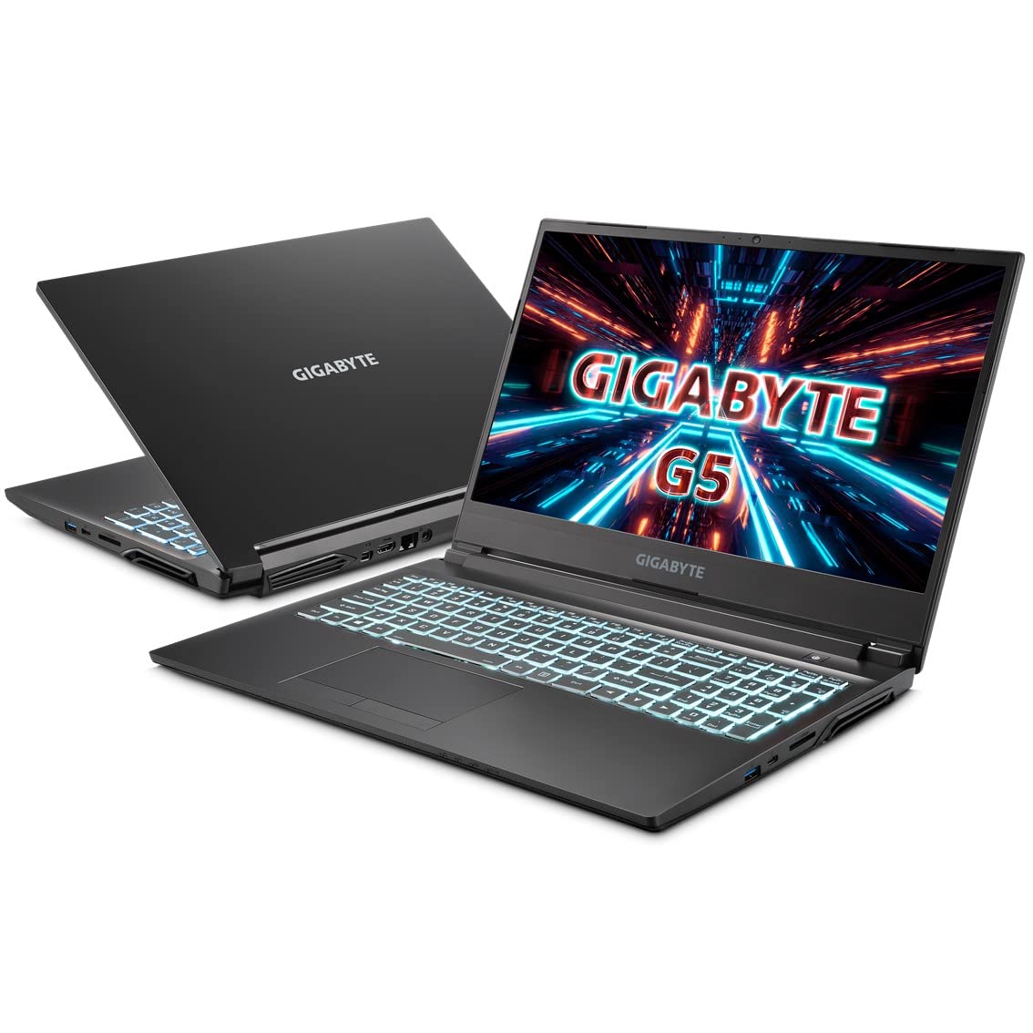 Gigabyte G5 Gaming Laptop, Intel Core i5 11400H, GeForce RTX 3060, 15,6" 144Hz Display, DOS G5 KD-52DE123SD, Schwarz