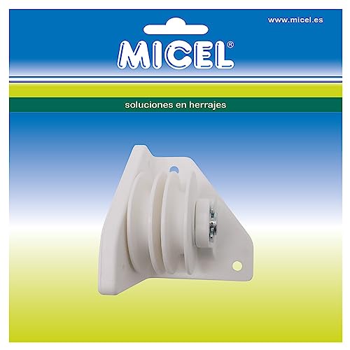 MICEL - 92581 Seitenrolle für Pergola, für Rückkehr mit Doppelseil 8 mm, weiß, 73 x 73 x 80 mm