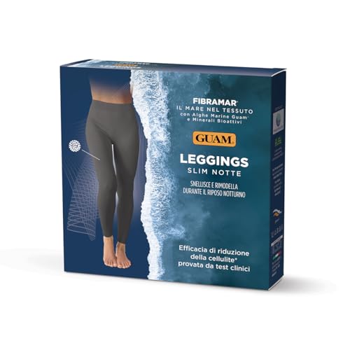Guam Women's Slim Nacht, Anti-Cellulite Leggings Meeresalgen, FIBRAMAR-Gewebe, mit schlankmachender und straffender Wirkung, Made in Italy, Farbe Grau, Größe XS/S (38-40)