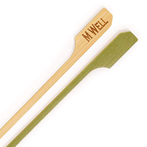 BambooMN Marke – Medium Well Steak Garheit Markierung Bambus Paddel Picks, 9 cm – 300 Stück