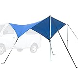 Ultrasport Auto-Vordach-Markise, geeignet für PKW, Vans und Campingbusse, Schützt vor Sonne & Regen ,langlebiges & robustes Material, integrierte Saugnäpfe sowie Heringe, Stangen und Bänder, Blau