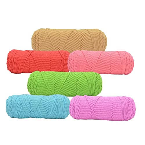 8ply Strands Tufting Garn für Tufting gun Teppiche, 100g Häkeln Fancy Chunky Baumwollfaser gemischt Strickgarn, mehrere Farbe Strickgarn Poke Stickerei Garn, 6 Rollen Set, kundenspezifische Farbe