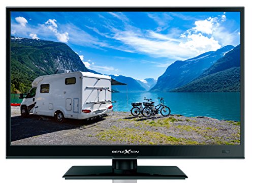 Reflexion LEDW-160 Wide-Screen Full HD LED-Fernseher (16 Zoll) für Wohnmobile mit DVB-T2 HD, Triple-Tuner und 12 Volt KFZ-Adapter (12/24 Volt, HDMI, USB, EPG, CI+, DVB-T Antenne), Schwarz