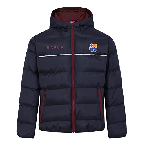 FC Barcelona - Jungen Winter-Steppjacke mit Kapuze - Offizielles Merchandise - Geschenk für Fußballfans - 6-7 Jahre