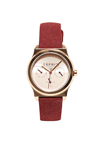 Esprit Damen Multi Zifferblatt Quarz Uhr mit Leder Armband ES1L077L0035