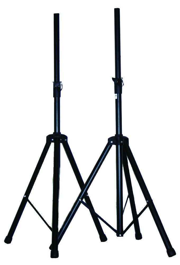 Ibiza - SS01B - 2 Aluminium-Lautsprecherständer max. 1,80 m und 30 kg - Inklusive Tragetasche - Schwarz