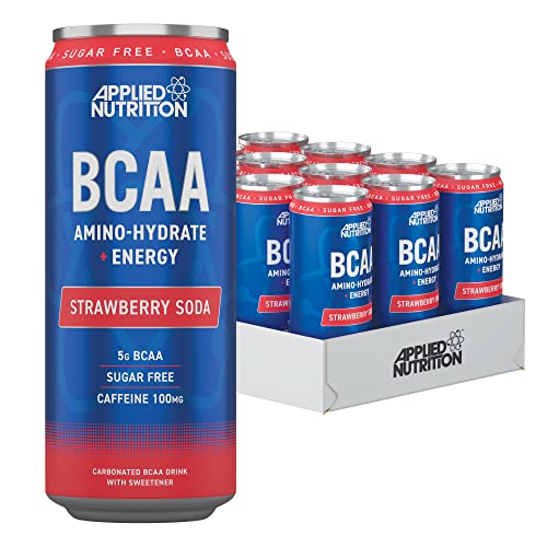BCAA Amino-Hydrate + Energy Cans, Strawberry Soda - 12 x 330 ml.