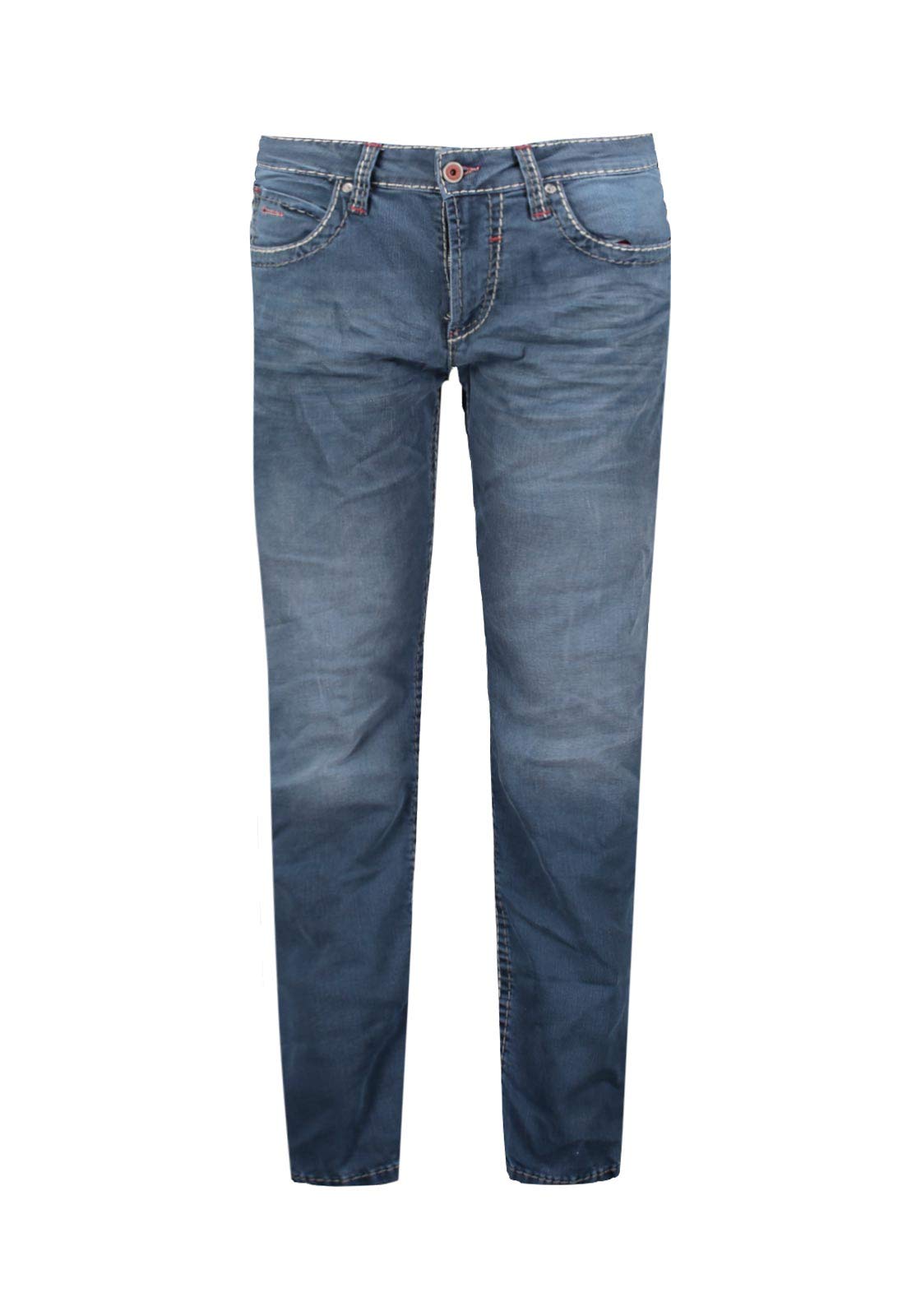 Camp David Herren Jeans NI:CO mit Vintage-Waschung und Breiten Nähten Old Blue Used 33 34