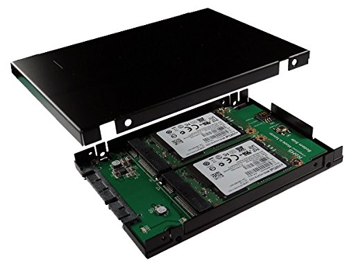 SATA 3 zu 2 x mSATA SSD (RAID) mit 2.5" Einbaurahmen (9.5mm)