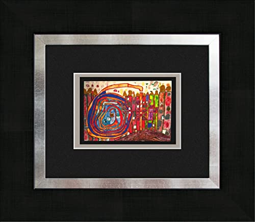 artissimo, Kunstdruck gerahmt, 45x40cm, AG3085, Friedensreich Hundertwasser: Who Has Eaten All My Windows, Bild, Wandbild, Poster, Wanddekoration