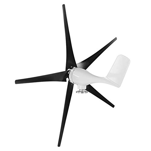 5-Blatt-Windgenerator 1200W Windkraftanlagen Kleiner Windmühlen-Generator Industriebedarf Maschinenausrüstung(schwarz 12V)